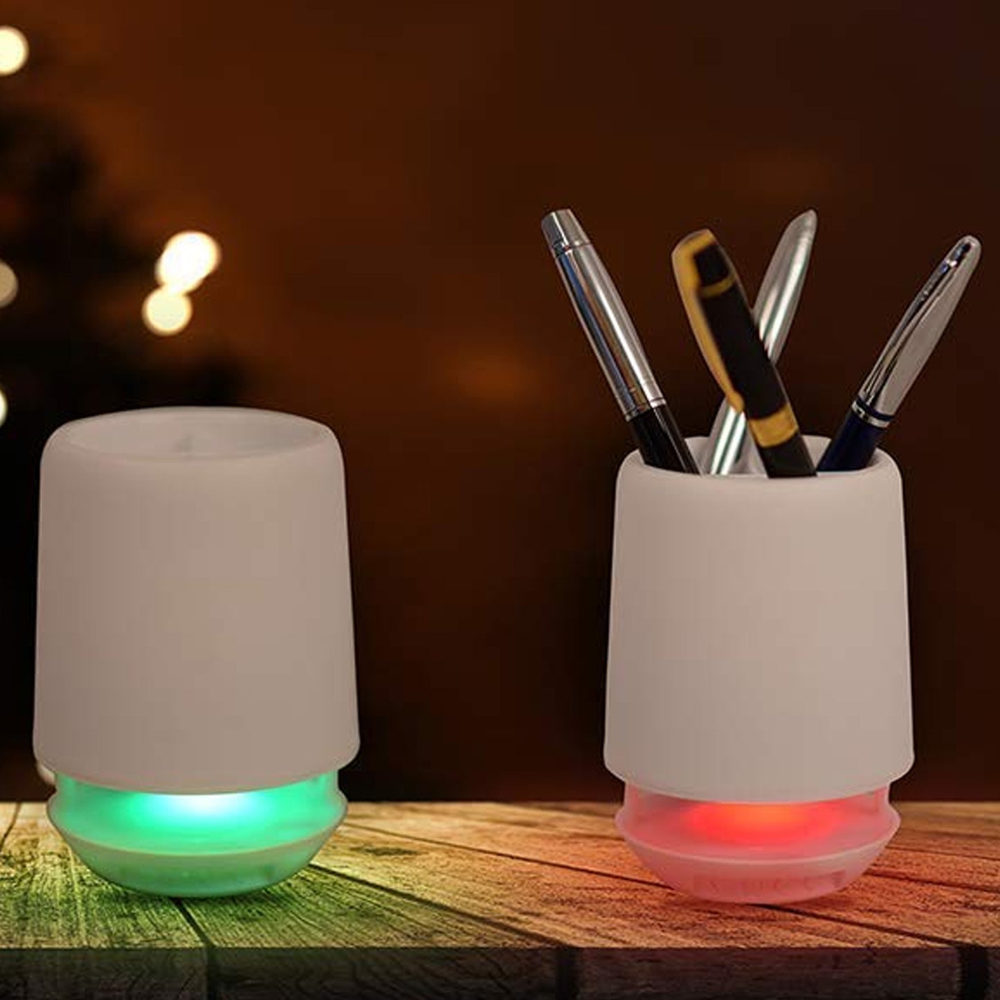 Multifunctional 4 Compartment Pen Holder With Bluetooth Speaker
