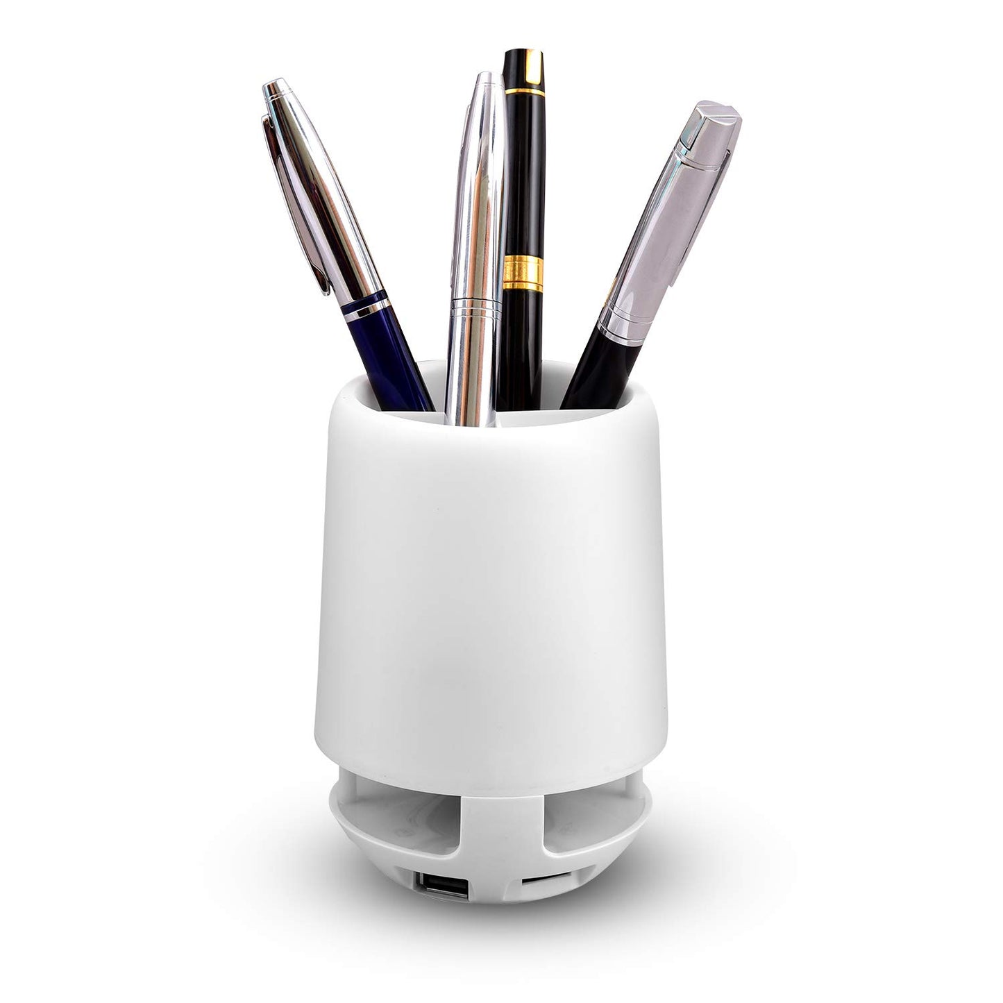 Multifunctional 4 Compartment Pen Holder With Bluetooth Speaker