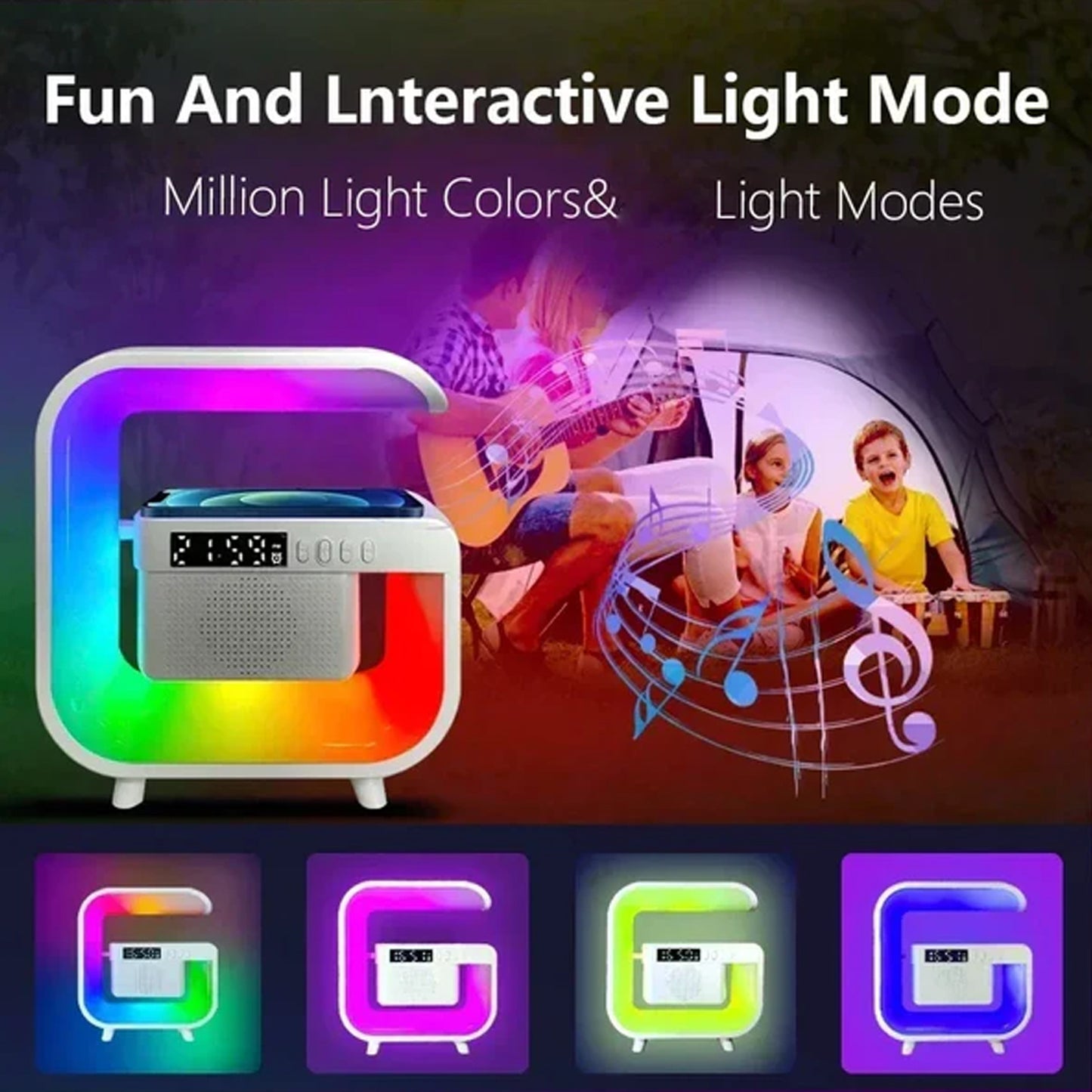 Multi-function Wireless Charger-cum-Speaker and Desk Lamp