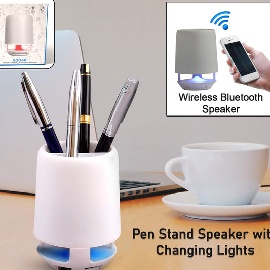 Multifunctional 4 Compartment Pen Holder With Bluetooth Speaker
