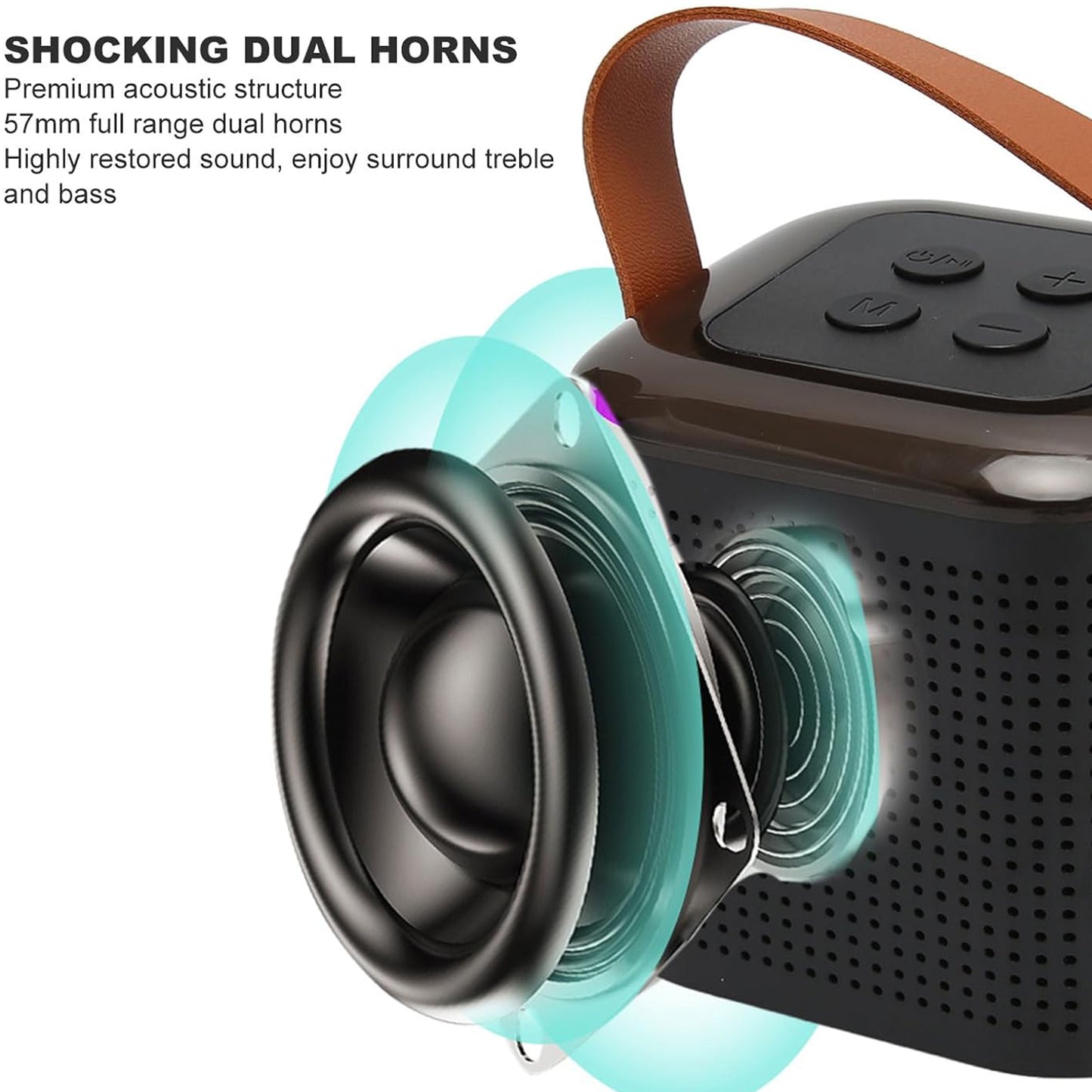 Wireless Speaker Microphone Portable Karaoke (Black)